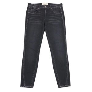AMO Twist Ink Skinny Ankle Jeans Mid Rise Women's 28 28X27 Light/Faded Black